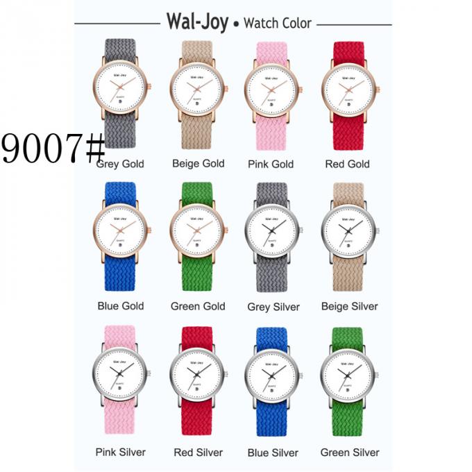 Nouvelle montre de cuir de boîtier de montre d'alliage de dames de la mode WJ-8394