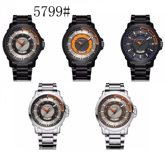 Acier inoxydable Watchwatches imperméable de montres d'hommes de Handwatches Japon Movt de quartz de marque de date du jour de WJ-6308 Naviforce