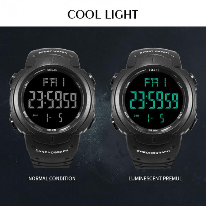 OEM automatique imperméable Logo Plastic Wrist Watches fait sur commande de Digital Handwatches de date des montres SMAEL d'hommes de marque de WJ-7702 Vogue
