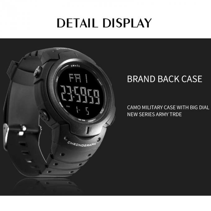 OEM automatique imperméable Logo Plastic Wrist Watches fait sur commande de Digital Handwatches de date des montres SMAEL d'hommes de marque de WJ-7702 Vogue