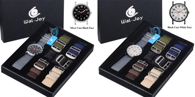 Ensemble de luxe de montre de cadeau de courroie tissé par logo fait sur commande de Wal-joie pour la montre-bracelet d'enfant de la bande DIY de changement de montres de concepteurs de femmes de fille