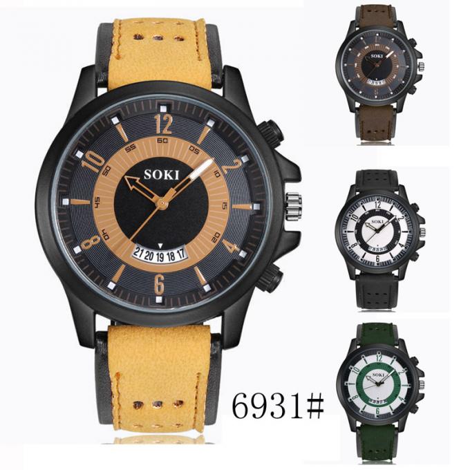 Montres-bracelet de haute qualité de grande de visage d'usine de montre de Wal-joie de WJ-3751Popular Chine d'hommes de handwatches mode de cususl