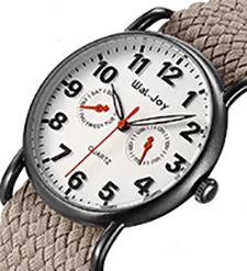 WJ9007 possèdent les femmes de luxe de marquage à chaud de montres montre d'OEM de nylon bas MOQ coutume imperméable occasionnelle de logo de montre-bracelet de calendrier